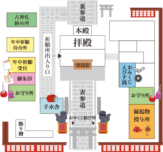 神境内のマップ